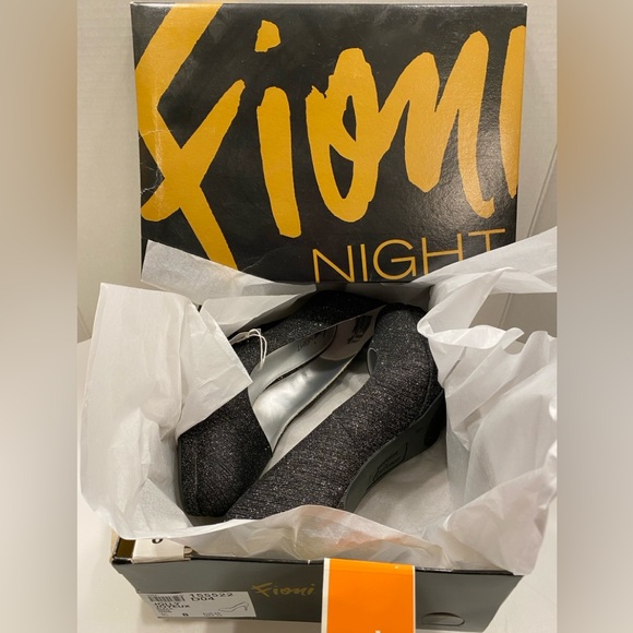 NIB Sz 8 M Fioni Night Black Shimmer Closed Toe Platform High Stiletto Pumps - Picture 15 of 15